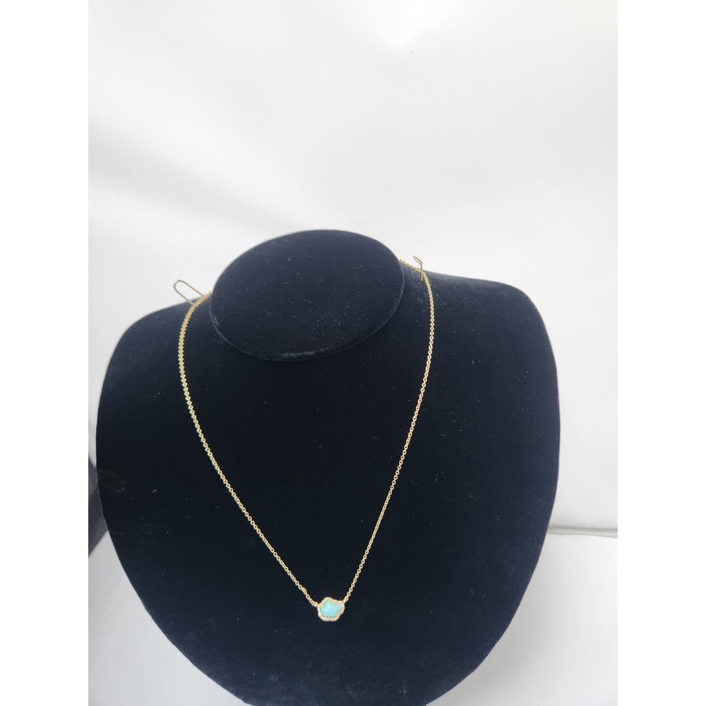 Kendra Scott Tessa Pendant Necklace Gold Blue Turquoise‎ Magnesite Stone Chic - Picture 2 of 10